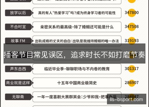 播客节目常见误区，追求时长不如打磨节奏